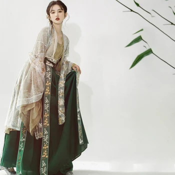 2022 שיפור סיני hanfu זהב הטבעה רקמה השמלה טאנג חליפות ריקוד ללבוש הגברת חינני פיות העתיקה שמלת נסיכה