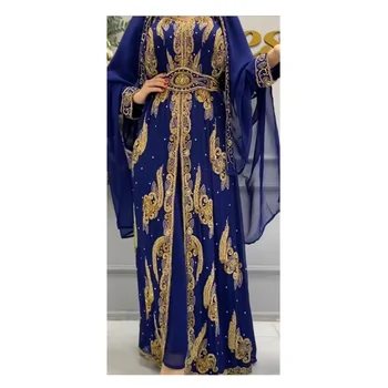 כחול החתונה Kaftans Farasha Abaya השמלה דובאי, מרוקו לבוש רשמי אירופאי ואמריקאי מגמות אופנה