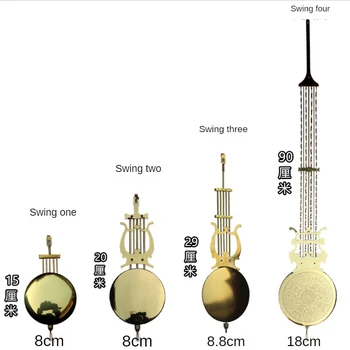 שעון המטוטלת מנגנון המפתח מצביע מכאני שעון קיר תנופה אביזרים מכאני שעון חלקי מתכת סווינג תיקון המטוטלת.