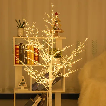 1.2 מ ' עץ ליבנה LED זוהר עץ מלאכותי צמח הביתה יום הולדת מסיבת חתונה חג המולד, ליל כל הקדושים סצנת נוף קישוט