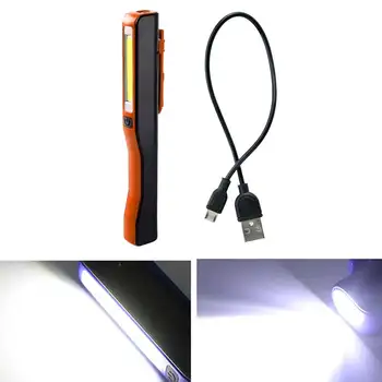 נטענת USB COB LED פנס מיני עט מגנטי led הפנס תיקון עובד בדיקה המנורה כיס קמפינג Lanterna