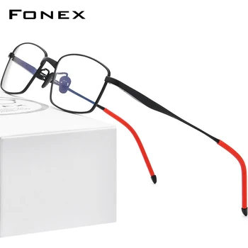 FONEX מטיטניום טהור משקפיים מסגרת גברים מרובע משקפיים מרשם 2020 חדש זכר בציר האופטי קוריאנית Eyewear 8556