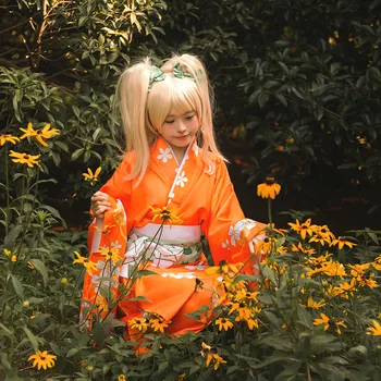 יפני, משחק אנימה Danganronpa של סאיונג ' י Hiyoko Cosplay תלבושות מסורתיות אתני קימונו Kawaii חמוד בנות ביצועים ללבוש.