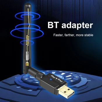 100 מטר טווח ארוך מתאם USB Dongle 3Mbps שמע מוסיקה מקלט משדר Bluetooth תואם-5.3 עבור רמקול המחשב עכבר אלחוטי