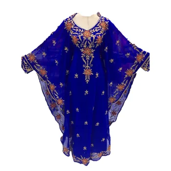 דובאי מרוקאי שמלת ערב כחול הערבי רבין שמלה ארוכה פרחונית, שמלה אירופאי ואמריקאי מגמות אופנה