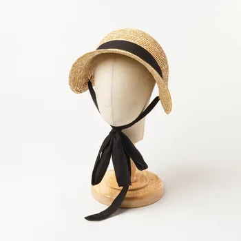 קיץ לילדים כובע מגן השמש רצועה שחורה Fedoras מגבעת מתקפל ילדה כובע חוף כובע הגנה מהשמש כובעי כובע קש לילדים