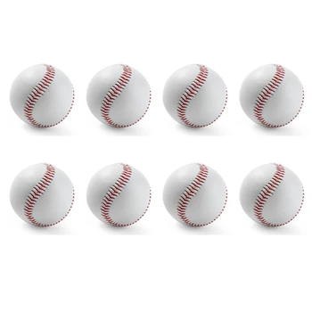 8Piece עור רך הפקק במרכז בייסבול בעבודת יד לבן בטיחות ילד רך בסיס כדורי לבן רגיל 9ס מ