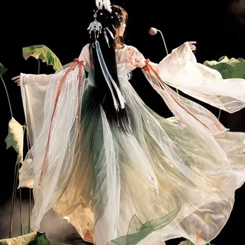 2023 Hanfu השמלה נשים סינית עתיקה מסורתית רקמה Hanfu נקבה פיית תחפושות קוספליי קיץ ירוק Hanfu השמלה