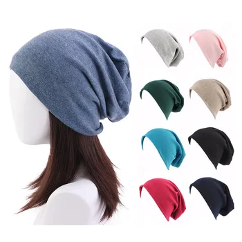 גל כובע צמר יוניסקס ביני כובע רגיל ג ' רזי ורפוי Oversize גולגולת כובע כותנה רחבים כובע צבע ממתקים עבור נשים גברים חמים הכובעים