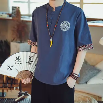 מסורתי בסגנון אתני של גברים העתיקה Cosplay Hanfu חליפה בצבע בז ' גבי אפור בהיר חצאית סינית בסגנון רטרו אומנויות לחימה תחפושת