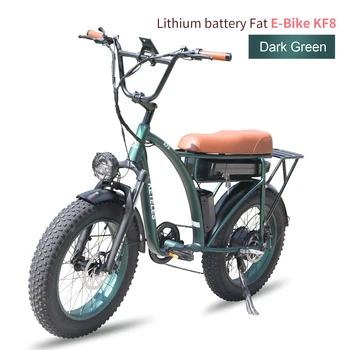 2000W אופניים חשמליים כפול מנוע אופני הרים 48V 20 סנטימטר שמן Ebike אופניים חשמליים קלאסי ירוק כהה 4.0 שמן צמיג e אופניים