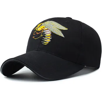 אופנה דבורה 3D רקמה נשים גברים כובעי בייסבול זכר נקבה ספורט הקסדות Snapback כובע שחור מגניב שמש כובע כובע לגברים נשים