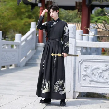 Yourqipao סיני השמלה Hanfu גברים מסורתיים רקמה שמלות מסין בסגנון אומנויות לחימה Cosplay תלבושות קימונו תלמיד אחיד