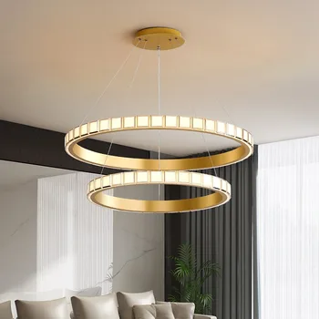 נברשות סיבוב LED אורות תליון על אי מטבח חדר אוכל מודרני עיצוב הבית זהב לבן פנימי תאורה מנורות גופי