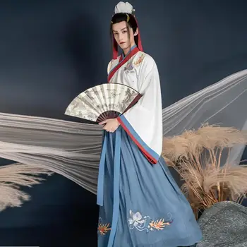 Hanfu גבר בסגנון סיני לאביב קיץ אדם פיות העתיקה Cosplay ללבוש סגנון מזרחי רקמה סין בגדים מסורתיים