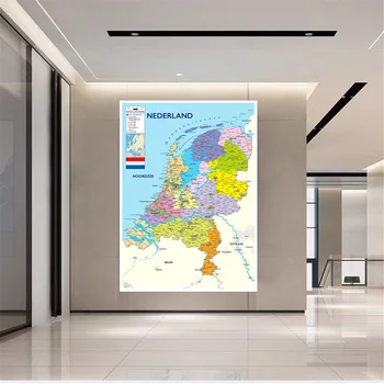 100*150 סנטימטרים הולנד מפה מפורטת פוסטר ארוגים בד הציור החדר לקישוט הבית, המשרד ציוד לבית הספר ב-הולנדית