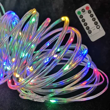 50/100 נוריות ה-USB עמיד למים גרלנד צינור חבל אורות מחרוזת RGB שליטה מרחוק המנורה בחוץ חג המולד תאורת גן דקורטיבית