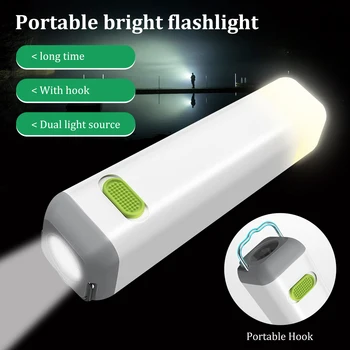 סופר מבריק LED פנס USB לטעינה היד לפיד אוהל נייד אור פנס קמפינג עמיד למים עובד אור מנורת חירום