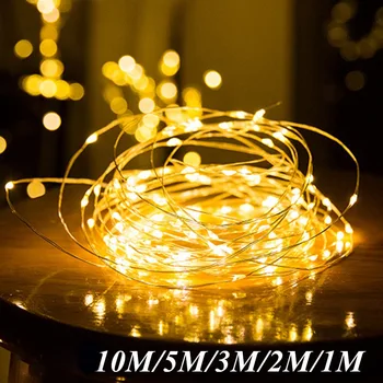 פיית LED אורות מחרוזת עיטורים על הבית מסיבת חג המולד קישוטים גרלנד גן תפאורה חיצונית חג תאורה 1M - 10M