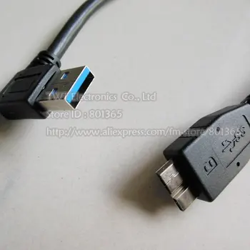 USB 3.0 זכר הזווית הנכונה כדי מיקרו זכר כבל, 0.3 מ ' רוחב , 10Qty , משלוח חינם