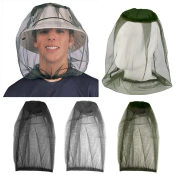 דיג שווי חיצוני נסיעה בטוחה קמפינג כובע רשת נגד יתושים נטו על הפנים, מגן יתושים דוחה חרקים כובע באג כיסוי