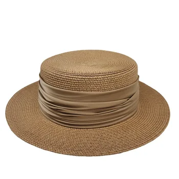 פשוט שטוח כובע קיץ נשים וינטאג ' מגבעת חוף ים חופשה כובע השמש