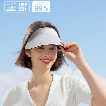 ריק העליון קרם הגנה כובע לנשים חלקה תלת-ממדי המשקף הקיץ הגנת UV גדול ברים מתכוונן לנשימה סאן קאפ
