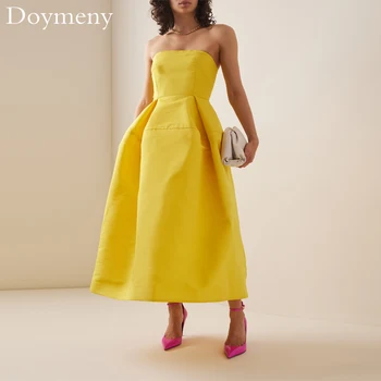 Doymeny 2023 אלגנטי קו שמלת ערב סטרפלס רוכסן בחזרה ללא שרוולים Vestidos Elegantes