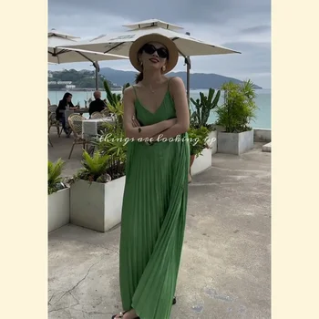 יונאן תיירות ללבוש סניה Beach Resort דופמין מתוק בסגנון ייחודי ירוק שמלת הקיץ