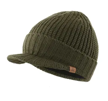Connectyle גברים חיצונית כתב כובע חורף רך חם כובע עבה סרוג ברים ביני יומי כובע עם מצחייה