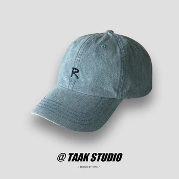 R מכתב כובע הבייסבול הנשי קיץ כל-התאמה אופנה פשוטה השמש הוכחה כובע לבן כובע מצחיה