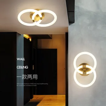 עיצוב הבית LED אור הקיר 2 דרכים התקרה בסגנון קיר בסגנון סלון המיטה מטבח חדר שינה חדר הכניסה Offcer 360 ° זוהר מנורת קיר