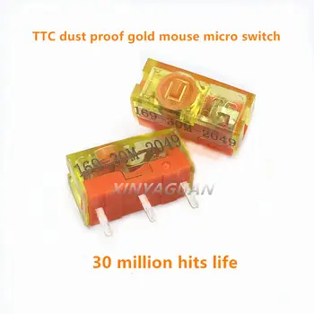 2Pcs~100Pcs הגעה חדשה TTC dustproof זהב העכבר micro switch זהב מגען 30 מיליון לחץ על העכבר לחצן התחזוקה.