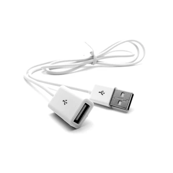 לבן PVC מתכת USB 2.0 זכר ונקבה סיומת כבל מתאם כבל 1 מ ' 3Ft