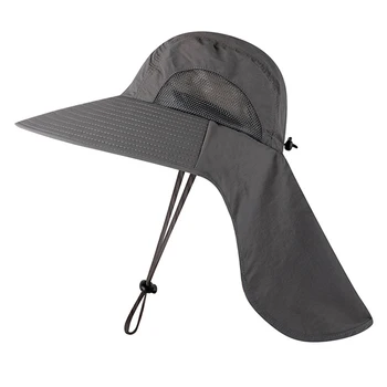 הקיץ הגנת UV שמש כובעים עם צוואר דש גברים ייבוש מהיר טיול דיג כובע נשי חיצוני לנשימה דלי הכובע