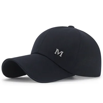 מ ' אותיות של הגברים ספורט כובע יוניסקס כובע מגן השמש כובע חיצוני כובע בייסבול מוצק צבע מתכוונן פנאי כובעי אופנה כובע מצחיה