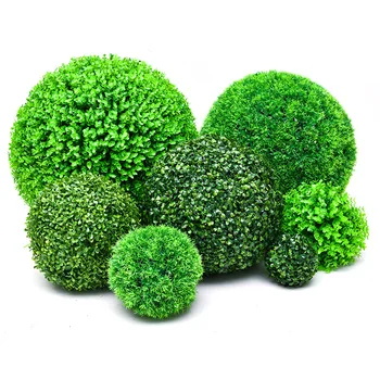 1 חתיכה מלאכותי צמח נוי עם הכדור תפאורה חיצונית מלאכותית צמח סידור הבית מקורה עיצוב