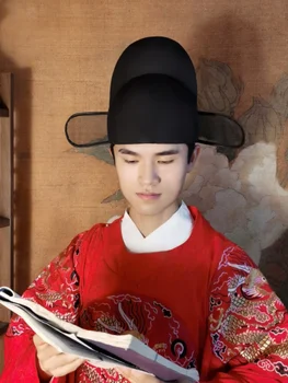 סינית עתיקה הכובע הרשמי Hanfu הכובע של גברים שחורים גזה כובע צמר כובע שושלת מינג Hanfu כובע שחור לגברים