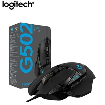 מקורי Logitech G502 גיבור RGB מקצועי עכבר המשחקים 25600DPI תכנות עכבר מתכוונן אור Synchronizatio על העכבר