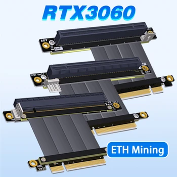 ADT R83 PCI Express 3.0 X8 כדי X16 ETH כרייה RTX3060 כרטיס גרפי כבל מאריך קמה PCIe 8x 16x שמאל ימין בזווית מחבר