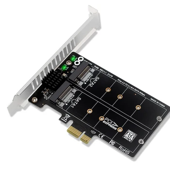 PH58 2 x M2 SATA כדי PCIE כרטיס מתאם כפול דיסק להציג כרטיס RAID ספליטר הרחבה כרטיס PCIe X1 כדי M2 NGFF SSD SATA
