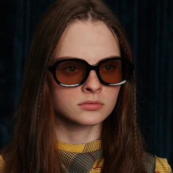 האופנה רטרו אליפסה משקפי שמש של האישה קטנים מסגרת משקפי שמש נקבה בציר משקפי שמש מעצב מותג סוכריות בצבעים Oculos דה סול