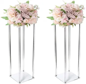 החתונה המרכזי שקוף תצוגת דוכן פרחים קריסטל החתונה סידורי אגרטל פרחים סידורי אירוע senyu0618