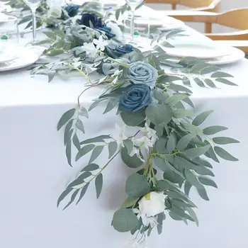 חדש חיקוי גרלנד רוז פרח בעבודת יד החתונה קישוטי שולחן עיצוב קשת רקע קישוטים