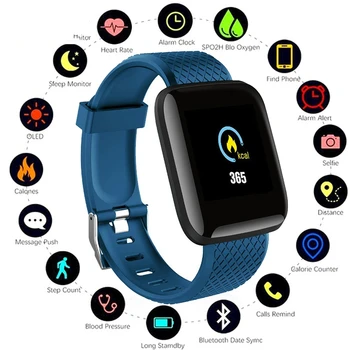 צבע מסך חכם, צמיד ניטור קצב הלב. IP68, עמיד למים כושר גשש הלהקה Bluetooth 4.0 ספורט Wristbands