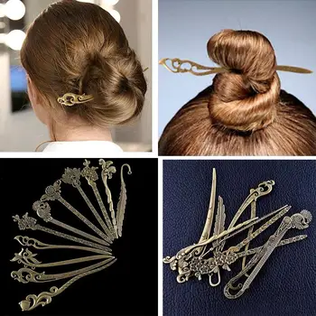 בציר סגסוגת מתכת סיכות נשים בנות שיער מקלות סיניים סגנונות שיער מהדקי סיכות קדם אלגנטי שיער, תכשיטים, אביזרים