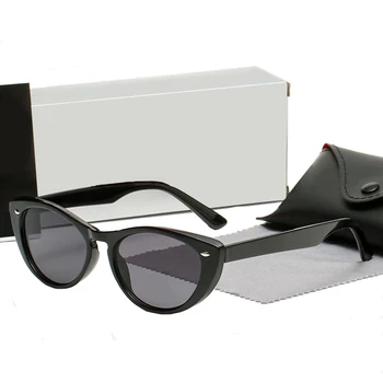 בציר עין חתול משקפי שמש לנשים בעיצוב המותג המראה Cateye הגברת משקפי שמש לנשים UV400 קטן נסיעה גוונים