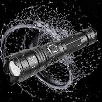 סופר מבריק XHP70.2 פנס LED מכני זום נטענת USB גבוה חזק לפיד עמיד למים 18650 טקטי פלאש אור