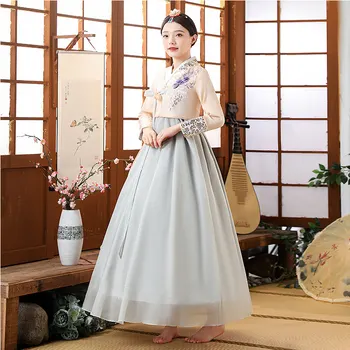 קוריאני מסורתי בגדים אסיה הריקוד הלאומי שמלת מסיבת פיות ההאנבוק הזה להתלבש ליידי ארמון החתונה ההאנבוק הזה הבגדים על הבמה.