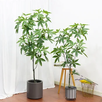 60-220cm מלאכותית עץ בעציץ מזויף צמח ירוק גדול בונסאי מקורה חיצונית למשרד הביתי בסלון קישוט הסדר